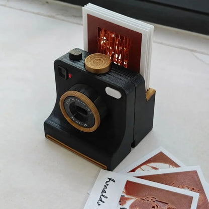 Black PhotoBrew latte art camera with stencil cards