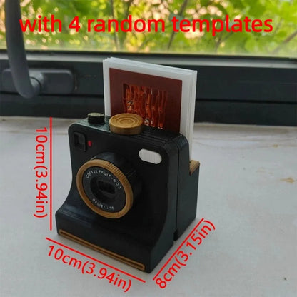 PhotoBrew dimensions: about 10 x 10 x 8 cm, includes 4 stencil cards